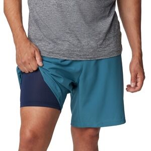 NWT Columbia Hike Brief 6" Inseam Activewear Blue Training Shorts Men's Size XS